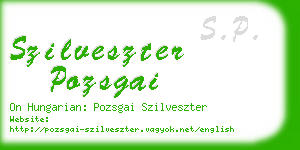 szilveszter pozsgai business card